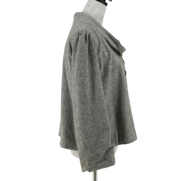 Charlotte Tarantola Jacket Womens XL Gray Wool Blend Lined Swing Trapeze Pleat - Picture 5 of 13